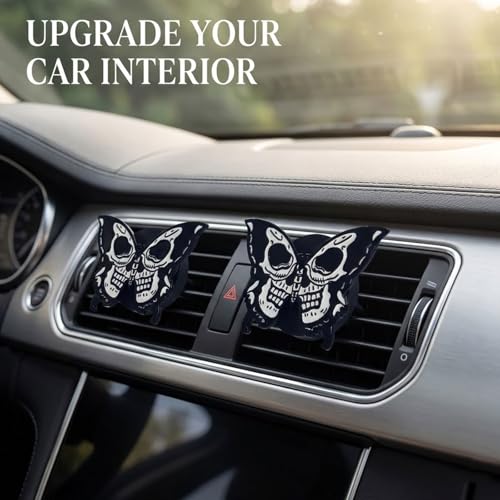 Image of Car Air Fresheners Vent Clips, Car Diffuser Vent Clip, Car Decoration Cute Car Interior Decor, Car Accessories for Women (2 Pcs Black Butterfly)