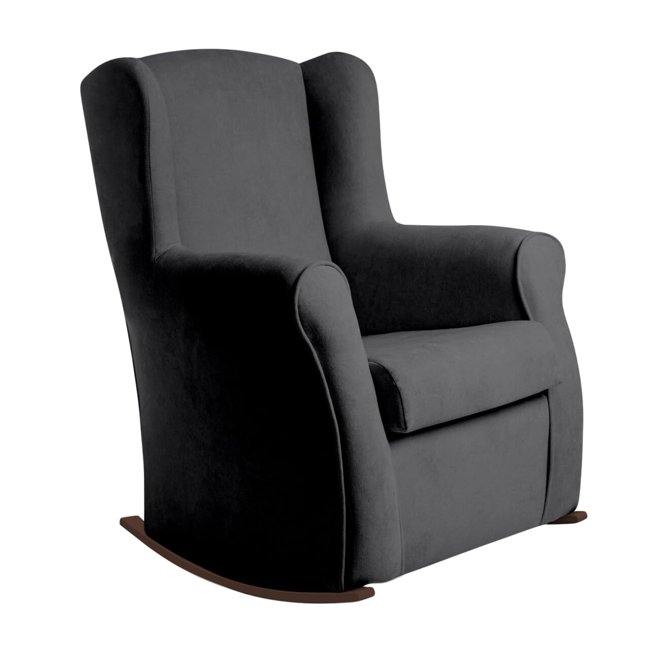 Sillon Lactancia Mecedora Tapizado Antimanchas – Butaca Comoda para Dormitorio o Salon – Diseño Moderno en Beige o Gris – 100x67x61 cm – Ideal Lactancia y Descanso (Gris)