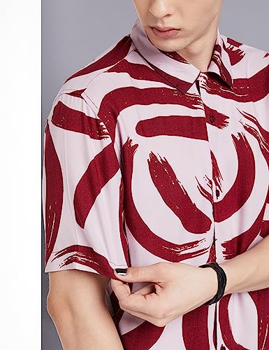 Image of Amazon Brand - INKAST Men's Geometric Printed Half Sleeve Viscose Shirt /Co-Ord Sets (Regular Fit)