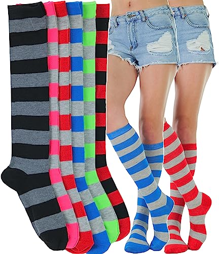 Image of ToBeInStyle Women's Pack of 6 or 12 Knee High Socks