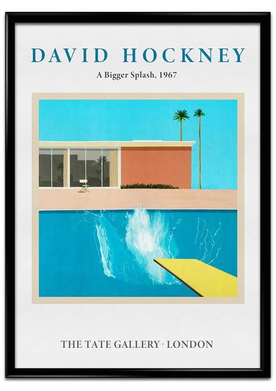 Modern Minimalist David Hockney Art Exhibition Swiwmming Pool A