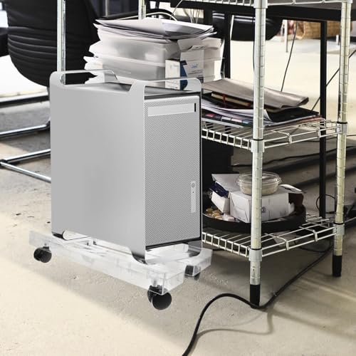 Soporte para CPU bajo el escritorio con ruedas móviles ajustable para torre de computadora, ideal para oficina en casa miniatura 6