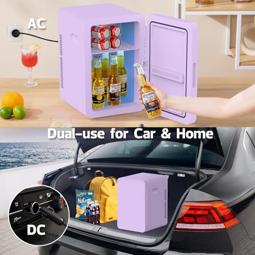 Image of advwin 22L Mini Fridge for Bedroom, 30 Cans Portable Cooler & Warmer Compact Refrigerators with AC /DC Power for Skin Care, Beverage, Cosmetics, Food, Drinks, Office Desk Dorm Room