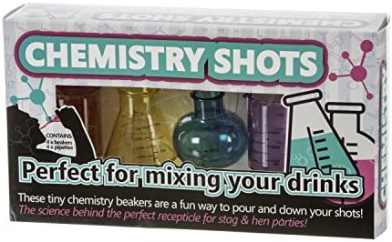 Funtime Gifts Plastic Glasses Chemistry Shots, Multi-Colour, 4 Count (Pack of 1)