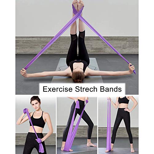 Therapy Flat Resistance Bands Set, Exercise Stretch Bands for Stretching, Flexibility, Pilates, Yoga, Ballet, Gymnastics and Rehabilitation (3 Set - 150cm Length)