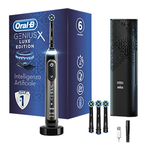 Oral-B Genius X Luxe Edition Spazzolino Elettrico Ricaricabile, 1 Spazzolino Premium Grigio...