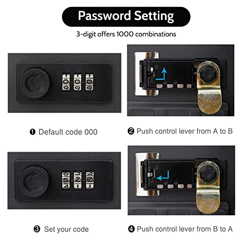 Qulable Combination Key Safe, Wall Mounted Key Box 28-key Steel Key Cabinet - Image 4