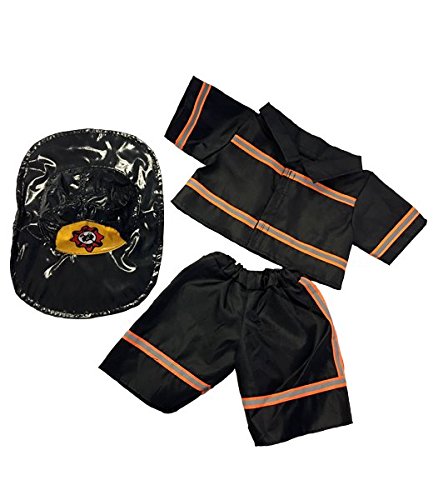 Black Firefighter w/Hat Teddy Bear Clothes Fits Most 14