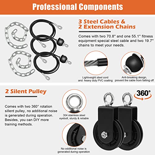 Sertt Weight Pulley System Gym, Pulley Pro Home Cable Pulley System Gym For Lat Pull Down, Biceps Curl, Triceps, Shoulders, Back, Forearm Workout, Diy Weight Cable Pulley Attachments For Gym Equipment #TOP5