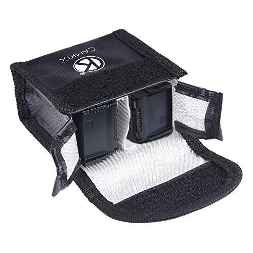 Explosiebestendige LiPo-accutas voor DJI Mavic Air - Brandwerende veiligheids- en opbergzak - Voor veilig opladen en transport - Voor 2 Mavic-batterijen - Ideale oplossing voor handbagage in vliegtuigen