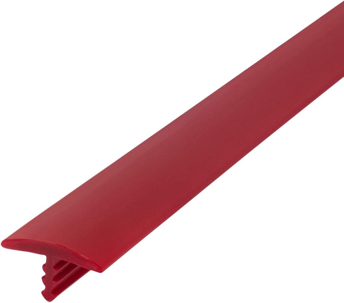 Outwater Plastic T-molding 5/8 Inch Fire Engine Red Flexible Polyethylene Center Barb Tee Moulding 25 Foot Coil