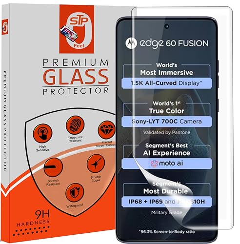 Image of STP FEEL 1 Pack Unbreakable Membrane Screen Protector Guard Compatible For Motorola Edge 60 Fusion 5G | Hydrogel Membrane Ultra Smooth Touch with Finger Print Support - HD /3 Months Warranty