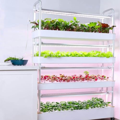 VGVSBG Sistema de Cultivo hidropónico para jardín Interior, Juego de Torres hidropónicas de 3/4 Niveles, macetero hidropónico, Cultivo hidropónico Vertical para Plant