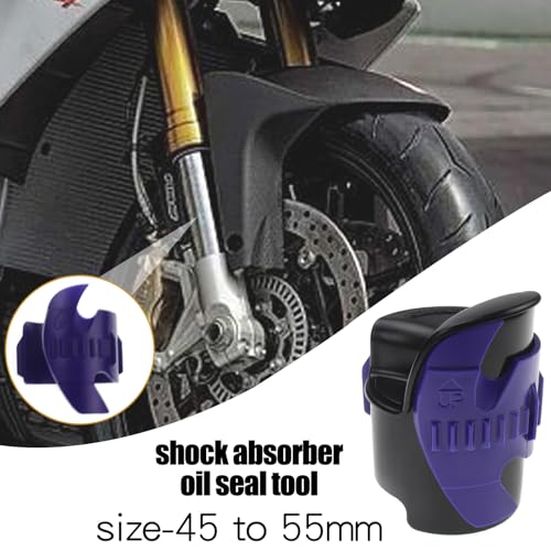Image of Motorcycle Fork Seal Cleaner Tool, Universal Motorcycle Front Fork Saver Cleaner, fits all 45-55mm Front seal mate Oil Level Shock Repairing Absorber Tool (Pack of 2,Blue)