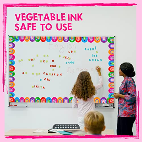 Image of 60 Feet Bulletin Board Borders, Colorful Rainbow Die-Cut Rolled Border Trim Decoration Borders for School, Classroom, Offices Walls, Desks, Windows, Doors, Lockers
