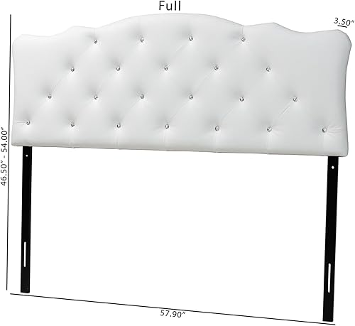 Miniatura 8 de Wholesale Interiors - Baxton Studio Rita - Cabecero moderno y contemporáneo tapizado en piel sintética., Cuero, Negro Negro -,Beige,Blanco