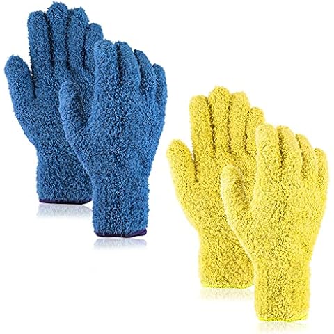 Sibba 4x Microfiber Dusting Cleaning Gloves Mittens Washable Reusable House Cleaning Kitchen Dust Removal Mitts Blinds Mirrors Furniture Garden Car Hard to Reach Corners Gap Cover