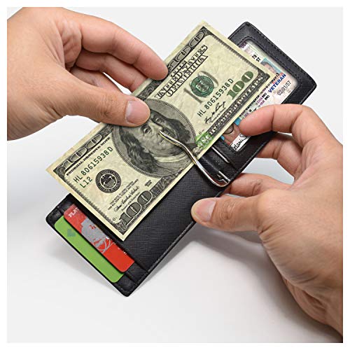 Ford Focus RS Black Slim Real Leather Carbon Fiber Patterns RFID Blocking Bi-fold Wallet4