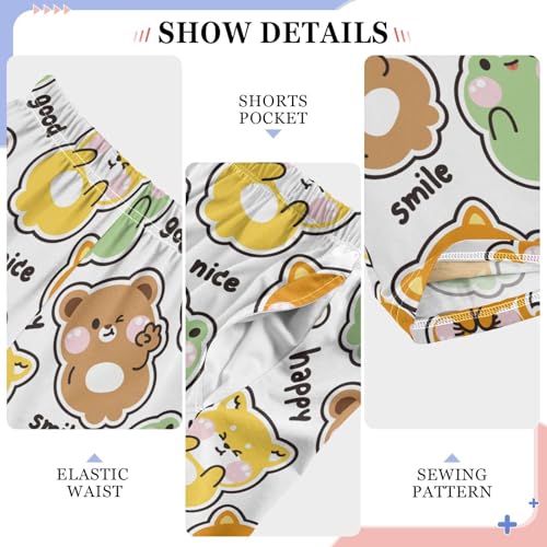 Cute Shiba Inu Dog Frog Cat Bear Boys Pants for Kids Jogger Pants with Pockets S-XL4