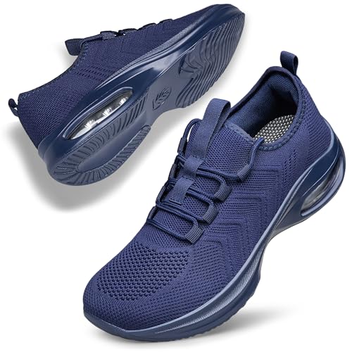 Best Wide Width Sneakers for Comfort & Style 13 Women's Slip On Walking Shoes Wide Toe Box Tennis Shoes Non Slip Running Extra Wide Width Sneakers Comfortable Breathable Sock Athletic Gym Workout Cross Training Zapatos para Mujer Navy Blue Size 7