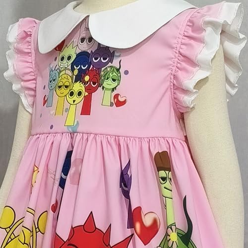 Girls Music Adventure Dress Novelty Ruffle Sleeve Daily Outfits Princess Lolita Dresses Up for Halloween Birthday Party3