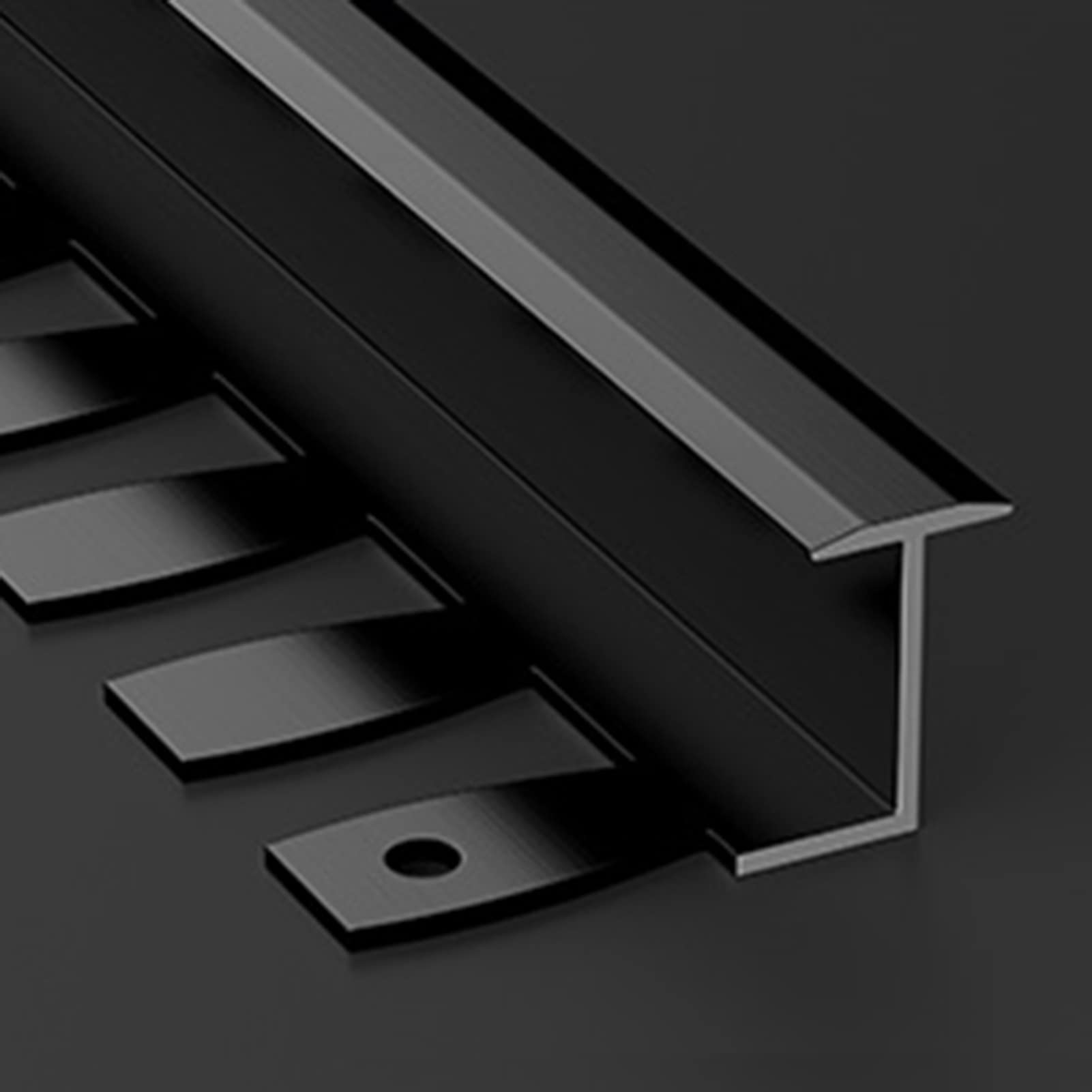 Transition Strip Floor/Carpet Edge Transition Strip, 270cm Long Threshold Strips for Tile to Laminate, Cuttable Carpet Trim for Home Kitchen Sweeping Robot (Color : Black)