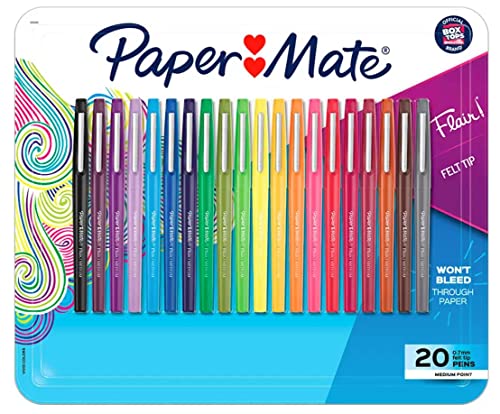 Paper Mate Flair Porous Point Pens, Medium Point, Assorted Colors