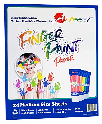 LUCOBE Arteezt Finger Paint Paper Pad – Non-Toxic, Finger Painting Paper, Art Supplies for Kids – Home and Classroom Early Learning Arts and Crafts for Kids, Kids Games and Toddler Toys