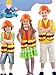 30 Pcs Kids Construction Worker Costumes Include 15 Pcs Construction Vest 15 Pcs Construction Hat for Halloween Dress (Color Set 2)