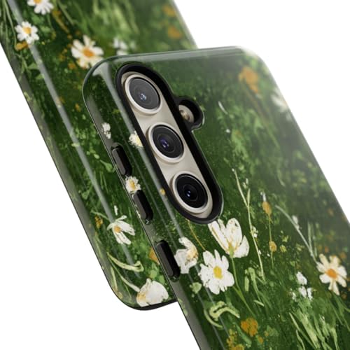 Coque Samsung S24 Plus rigide antichoc motif fleurs vertes