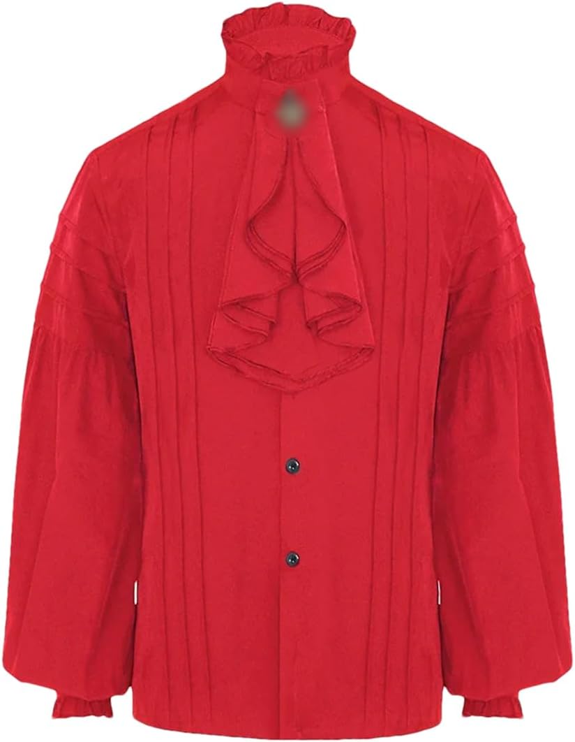 DBFBDTU Mens Retro Steampunk Gothic Shirt Ruffled Halloween Costume Clothing Chemise Blouses