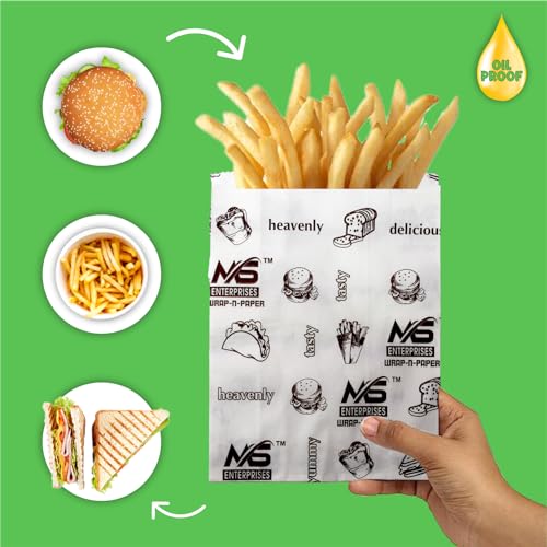 Image of Multi-Purpose Paper Snack Bags with Sealing Stickers | Pack of 4 | 240 Bags, 8x6 Inch Each