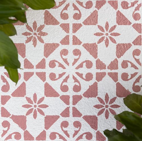 Create Your World Patio Tile Reusable Stencils for 30cm, 45cm and 60cm Garden slabs, Walls, Floors & Furniture Block Daisy Design (60CM X 60CM)