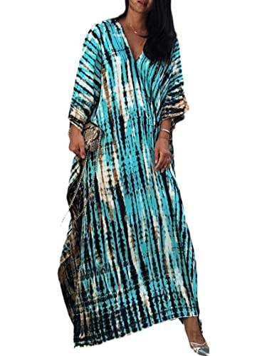 Image of Kaftan Dresses for Women Plus Size Summer Beach Dress with Print and Swim Cover Ups