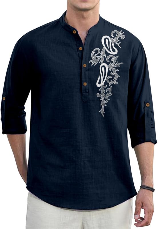 clothing veda Men's Printed Cotton Blend Short Kurta | Regular Fit Casual Kurta Shirt for Men with Mandarin Collar | Ethnic-picture-14