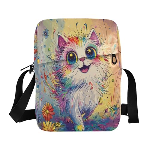 Cute Bohemian Cat messenger bag for women crossbody shoulder bags Womens Purse Cross Body Adjustable Strap for business business