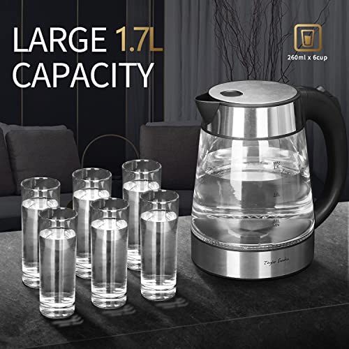 Glass Hot Water Kettle Electric For Tea And Coffee 1.7 Liter Fast Boiling Electric Kettle Cordless Water Boiler With Auto Shutoff & Boil Dry Protection Taylor Swoden #TOP4