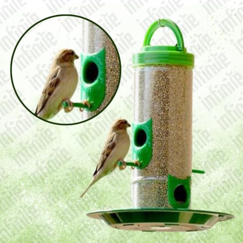 Image of Bird Feeder Water & Food Tray with Nest | Hanging Balcony Bird Feeder for Home Garden | Attracts Sparrows, Parrots, and More - Ideal for Outdoor Use (Food Feeder)