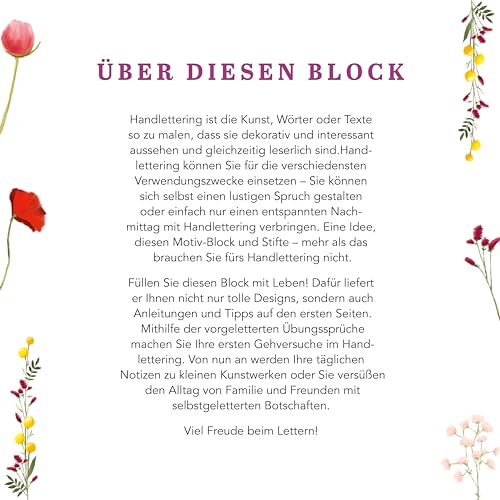 Design Paper A6 Sag’s mit Blumen. Mit Handlettering-Grundkurs: 75 Motivpapiere (DIN A6, 220 g/m²), in 25 Designs, 16 Seiten Handlettering-Grundkurs, Softcover