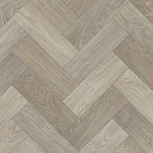247Floors Parquet Style Magic Vinyl Flooring Realistic 2.8mm Slip Resistant Foam Backed Lino (Beige & Brown Parquet, 2m x 2m / 6ft 6 x 6ft 6)