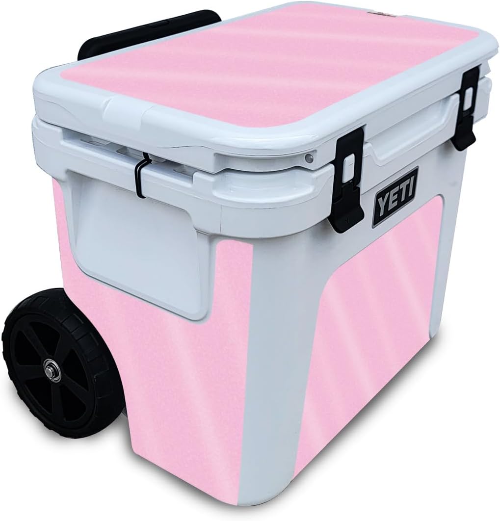 Glossy Glitter Skin Compatible with Yeti Roadie 32 Wheeled Cooler - Solid Pink - Premium 3M Vinyl Protective Wrap Decal Cover - Easy to Apply | Crafted in The USA by MightySkins