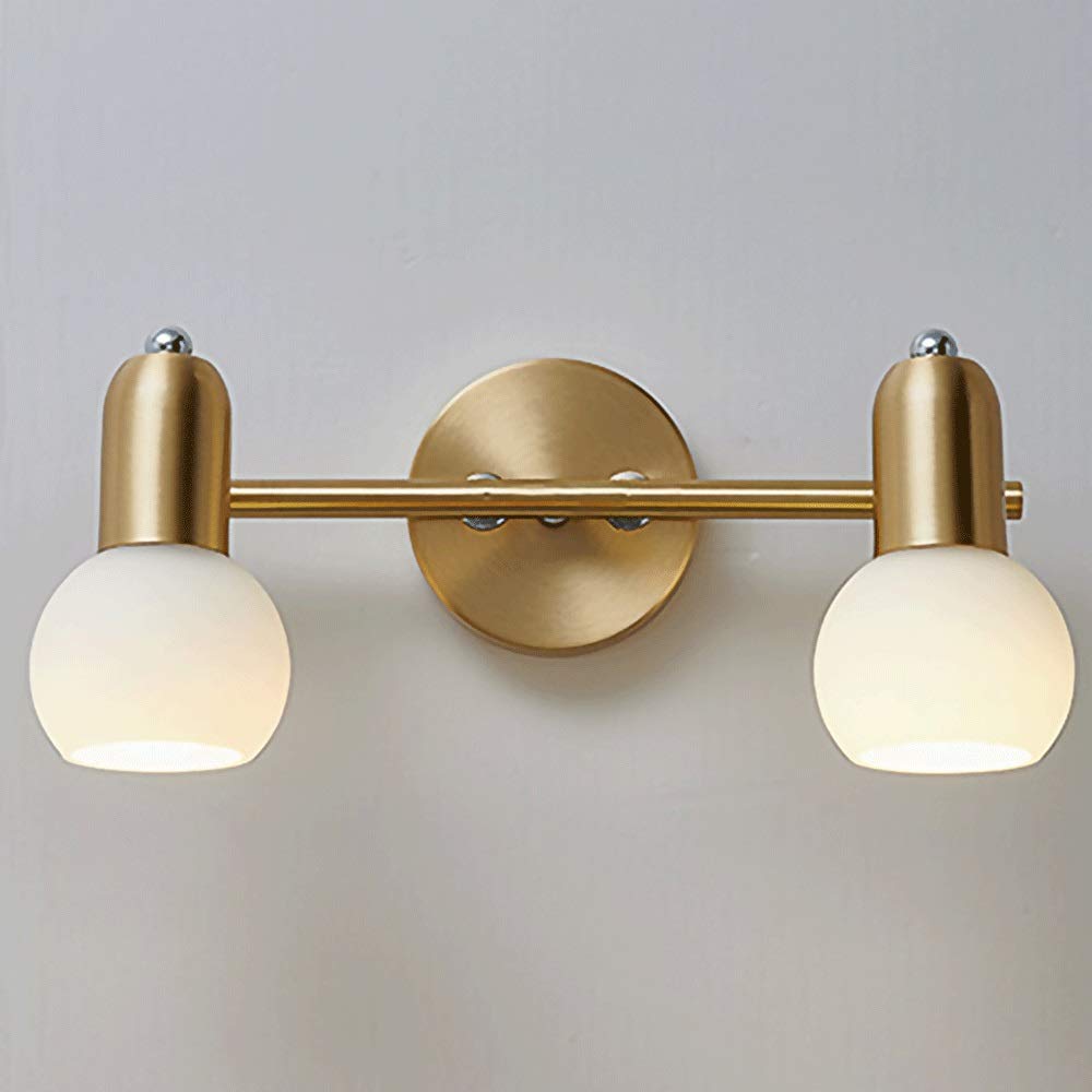 Luci da specchio a LED 2 teste Lampada parete nordica Paralume in