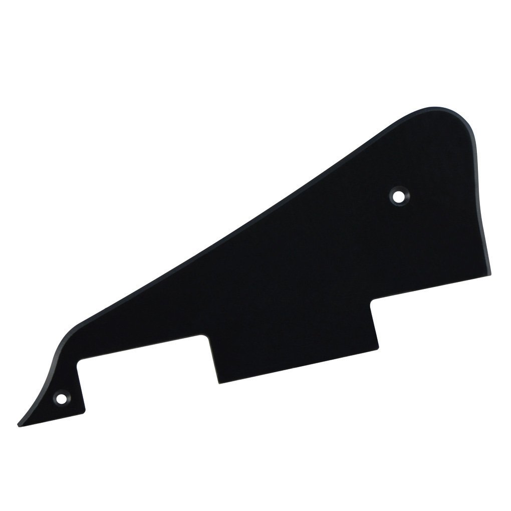 FLEOR Set of LP Pickguard/Control Backplate/Selector Switch Cover/Toggle Switch Ring/Truss Rod Cover/Chrome Bracket/Mounting Screws for LP Standard Guitar Black 1ply - Image 3