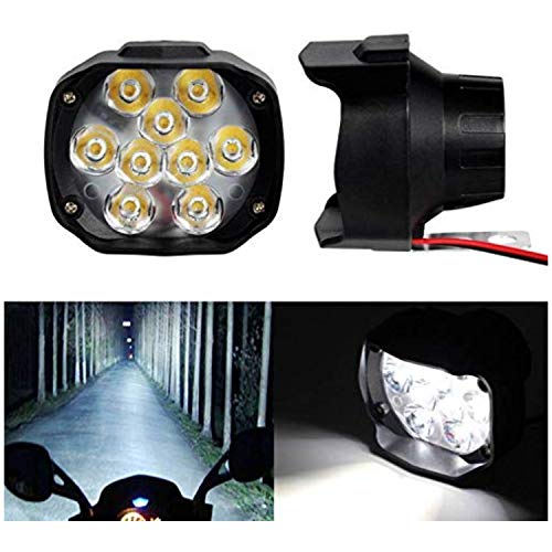 Image of waterproof 9 LED shilon headlight with switch for Hero Passion pro, WHITE