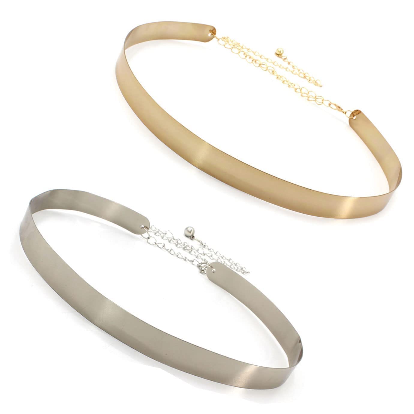 Adjustable Golden Silver Combo Metal Kamarband Waist Belt for Women and Girls (cmb298)