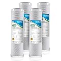 CTO10 5 Micron 2.5" x 10" Carbon Block Water Filter Set – Replacement Cartridges for Whole House and Under Sink Systems, Universal Standard Size (4, 10 x 2.5)