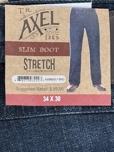 T.K. Axel Men's Straight Slim Boot Cut Stretch Denim Jeans, Relaxed Fit Boot Cut Jeans - Dark Wash (Bondi)2
