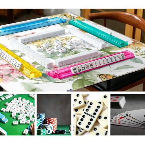 Tapete de Mahjong 33"x33" con bolsa y dados miniatura 3