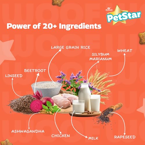 Image of PetStar Puppy Dry Dog Food (High Protein) Milk & Wheat Flavor, 3kg and Mankind BubbleStar Neem & Aloe Vera 2-in-1 Shampoo & Conditioner for Dogs & Cats,200 ml