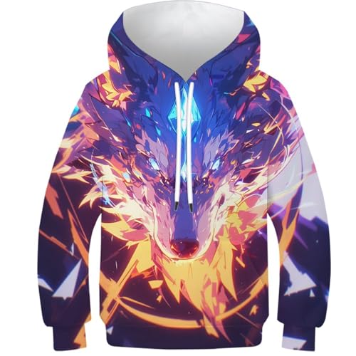 Sweat loup 3D chaud et stylé pour ado adepte de looks originaux en hiver